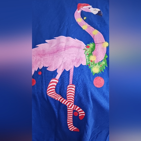 PINK FLAMINGO Tropical Bird with Christmas decor - Picture 3 of 3